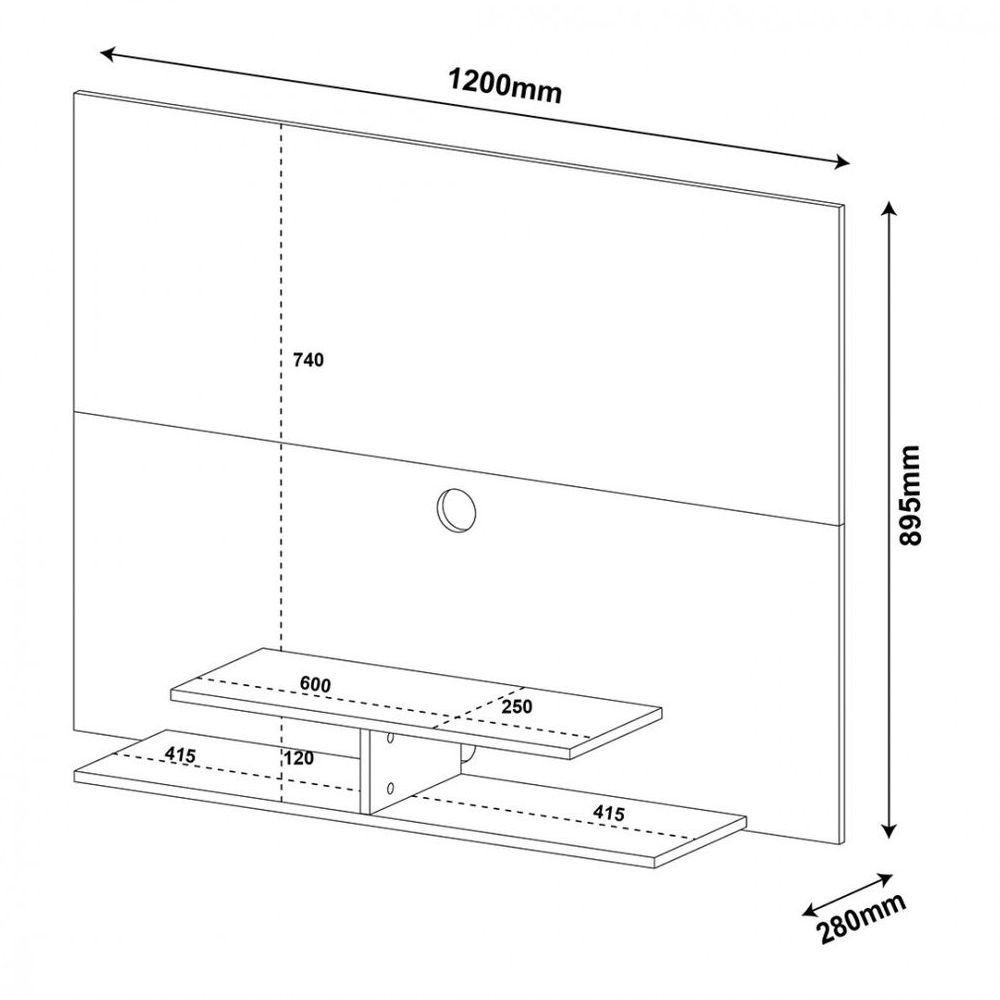 Painel De Tv Suspenso Plus Para Tv Até 42 Polegadas Rustico ...