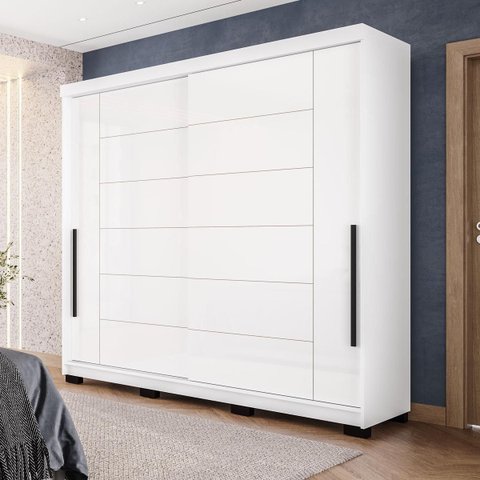 Roupeiro Solteiro Lisboa 2 Portas de Correr 177x213cm Branco 240844