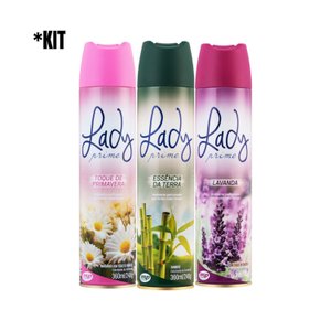 Kit 03 Aromatizadores Lady Prime 360ml My Place