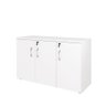 Armário Escritório 120cm 3 Portas e Chave C/ Prateleiras F5 Cor:branco - 4