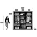 Ver imagem 3 de Guarda Roupa Casal 3 Portas de Correr c/ Espelho e 4 Gavetas Arezzo Plus Branco - Novo Horizonte