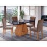 Conjunto Sala de Jantar Mesa Retangular Tampo de Vidro Ágata 130 cm e 4 Cadeiras Nicole Cimol Nature - 1