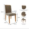 Conjunto Sala de Jantar Mesa Retangular Tampo de Vidro Ágata 130 cm e 4 Cadeiras Nicole Cimol Nature - 8