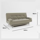 Ver imagem 5 de Sofá Cama 1,80m Fabiane Suede Bege Madelina Decor