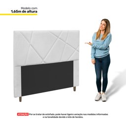 Cabeceira Cama Box Casal Queen Size Mali 160cm Corano Branco - Abmaza - 3