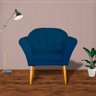 Poltrona Decorativa Amélia Pés Palito Suede Azul Marinho - DS Estofados - 2