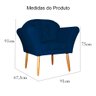Poltrona Decorativa Amélia Pés Palito Suede Azul Marinho - DS Estofados - 6