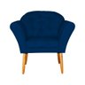 Poltrona Decorativa Amélia Pés Palito Suede Azul Marinho - DS Estofados - 1