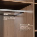 Ver imagem 7 de Kit Guarda Roupas 7 Portas com LED e Cômoda Seringal CabeCasa MadeiraOriginals Marrom/Nogal