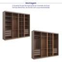 Ver imagem 5 de Kit Guarda Roupas 7 Portas com LED e Cômoda Seringal CabeCasa MadeiraOriginals Marrom/Nogal