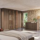 Ver imagem 1 de Kit Guarda Roupas 7 Portas com LED e Cômoda Seringal CabeCasa MadeiraOriginals Marrom/Nogal