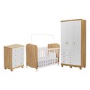 Ver imagem 2 de Quarto de Bebê Completo Junior Uli 3 Portas 7 Gavetas 100% MDF Branco Brilho/Amêndoa - Móveis Peroba