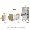 Ver imagem 4 de Quarto de Bebê Completo Junior Uli 3 Portas 7 Gavetas 100% MDF Branco Brilho/Amêndoa - Móveis Peroba