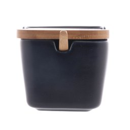 Saleiro Cerâmica Colher e Tampa de Bambu 10,5cm de Servir - 2