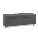 Ver imagem 3 de Recamier com Rodinhas Madri 1,40m Suede Cinza - Inova Decorações
