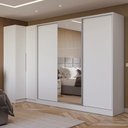 Ver imagem 1 de Guarda-roupa Modulado Neo + Guarda-roupa Royale 3 Portas de Correr com Espelho Branco Madesa