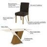 Conjunto Mesa de Jantar C/6 Cadeiras, Aparador e Buffet -Nature/Off White/Marrom - 3