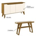 Ver imagem 4 de Conjunto Mesa de Jantar C/6 Cadeiras, Aparador e Buffet -Nature/Off White/Marrom