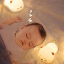 Ver imagem 5 de Luminária Abajur Led Gatinho Pet Recarregável Rgb Silicone Infantil Luz Noturna Touch Usb