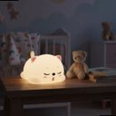 Ver mais imagens de Luminária Abajur Led Gatinho Pet Recarregável Rgb Silicone Infantil Luz Noturna Touch Usb