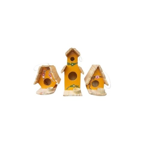 Kit Mini Casinha Mini Casinha Dois Andares e Mini Chalé para Decorar Enfeite Casa Decoração