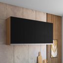 Ver imagem 2 de Armário Aéreo de Cozinha Suspenso 160cm 4 Portas Andréia MDP Amêndoa/Preto Parede