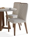 Ver imagem 4 de Mesa Redonda Benedicta Vidro Off White com 4 Cadeiras