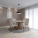 Ver imagem 2 de Mesa Redonda Benedicta Vidro Off White com 4 Cadeiras