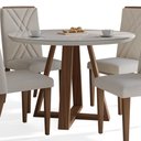 Ver imagem 3 de Mesa Redonda Benedicta Vidro Off White com 4 Cadeiras