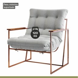 Poltrona M03 Mais Decor Cobre/linho Cinza - 5