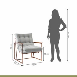 Poltrona M03 Mais Decor Cobre/linho Cinza - 6