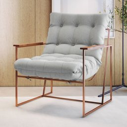 Poltrona M03 Mais Decor Cobre/linho Cinza - 1