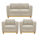 Ver imagem 1 de Kit Sofá 2 Lugares e 2 Poltronas Europa Suede ADJ Decor - Bege