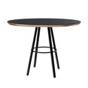 Ver imagem 1 de Mesa de Jantar Boston Class Aço Carbono Preto Redonda Nozes 1.20 Cm Vidro Preto