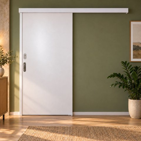 Kit Porta Correr Completa Branco Prime 70x210cm Vanin