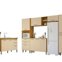 Ver imagem 2 de Cozinha Completa Modulada 6 Peças sem Tampo Bege Carvalho Americano Off White Íris