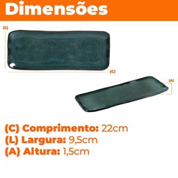 Travessa Bandeja de Cerâmica Stoneware Orgânico Oceano 22cm - Porto Brasil - 4