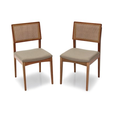 Kit com 2 Cadeiras de Jantar Tapuí Encosto em Tela - 2119 Mmj-as As-castanho Claro As-421