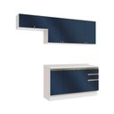 Ver imagem 2 de Armário de Cozinha Completa 100% Mdf 240cm Branco/azul Profundo Celeste Kappesberg