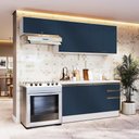Ver imagem 1 de Armário de Cozinha Completa 100% Mdf 240cm Branco/azul Profundo Celeste Kappesberg