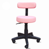 Cadeira Mocho com Encosto Confortável Rosa Trabalho Estética Manicure Giratória Feminina Odonto - 3