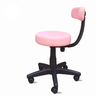 Cadeira Mocho com Encosto Confortável Rosa Trabalho Estética Manicure Giratória Feminina Odonto - 4
