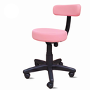 Ver imagem 1 de Cadeira Mocho com Encosto Confortável Rosa Trabalho Estética Manicure Giratória Feminina Odonto