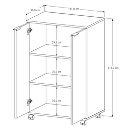 Armário Multiuso Pratic 2 Portas Branco - 5