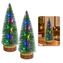 Ver imagem 1 de Mini Pinheiro de Natal LED Kit 2 Uni Fio de Fada Embutido Base de Madeira Casa Decoracao Arranjo Esc
