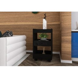 Carrinho Preto Auxiliar P/ Salão Cabeleireiro Estética 3 Bandejas E Rodizios AJL STORE - 2