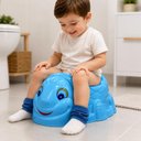 Ver imagem 6 de Pinico Desfralde Infantil Azul Tartaruga Troninho Xixi Assento Bebê Criança Banheiro Creche Meninos