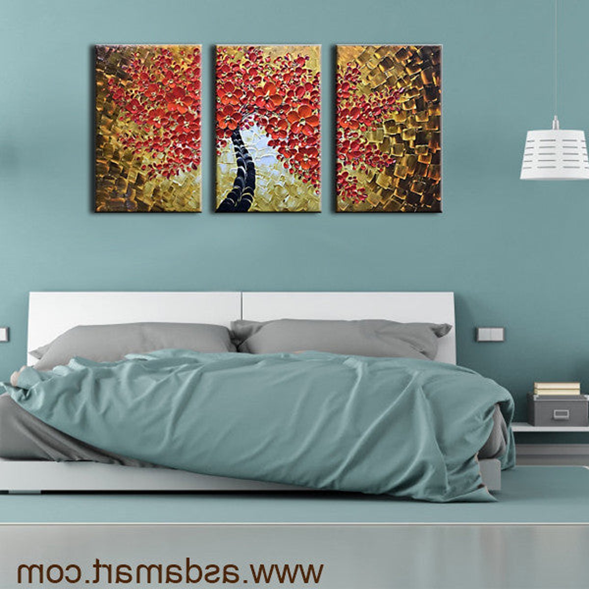 Quadro Pintura Tela banco árvore abstrato bordo 5600: 70cm (A) x 100cm (L) - 3