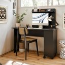 Ver imagem 2 de Escrivaninha em L de Canto 3 em 1 com Rodízios Home Office Ej Móveis:preto