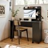 Escrivaninha em L de Canto 3 em 1 com Rodízios Home Office Ej Móveis:preto - 2